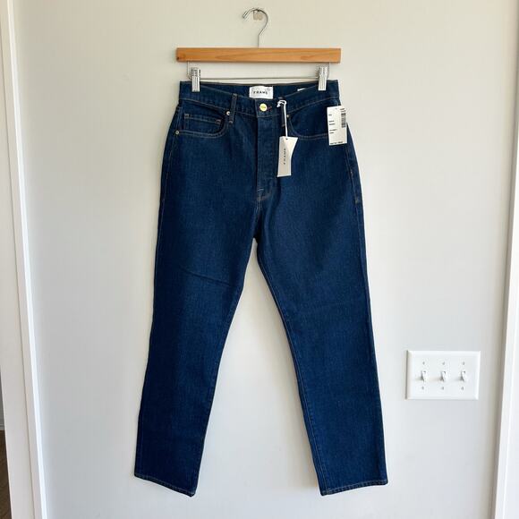 FRAME Le Original High-Rise Straight Fit Jeans in Vintage Rinse 4 NWT - Picture 2 of 11